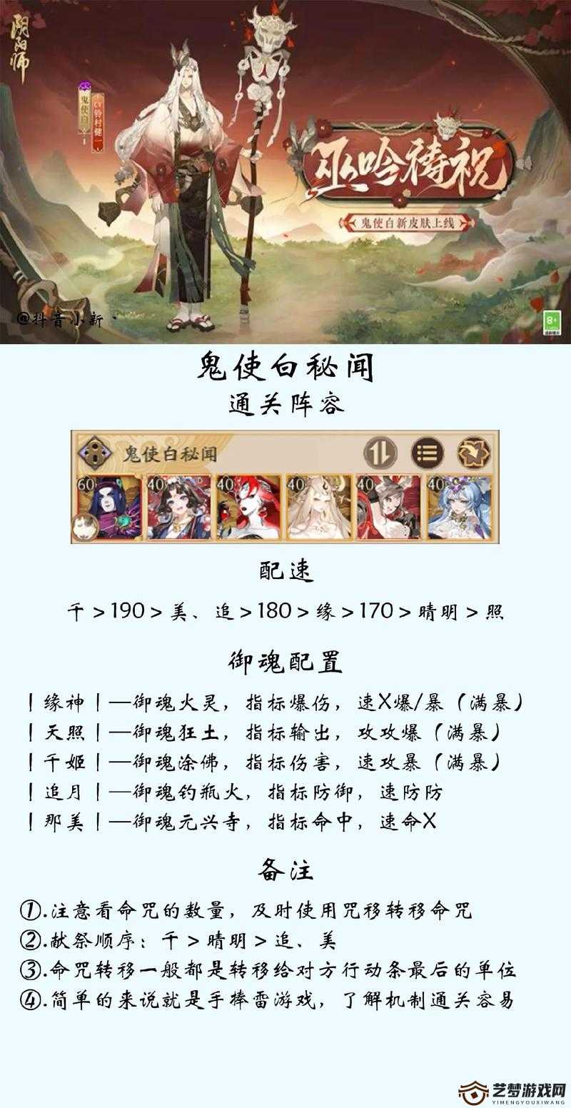 阴阳师SSR酒吞童子挑战秘籍，SR鬼使白包子大法巧胜攻略